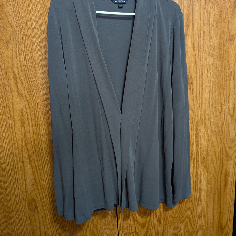 Lands' End Charcoal Cardigan